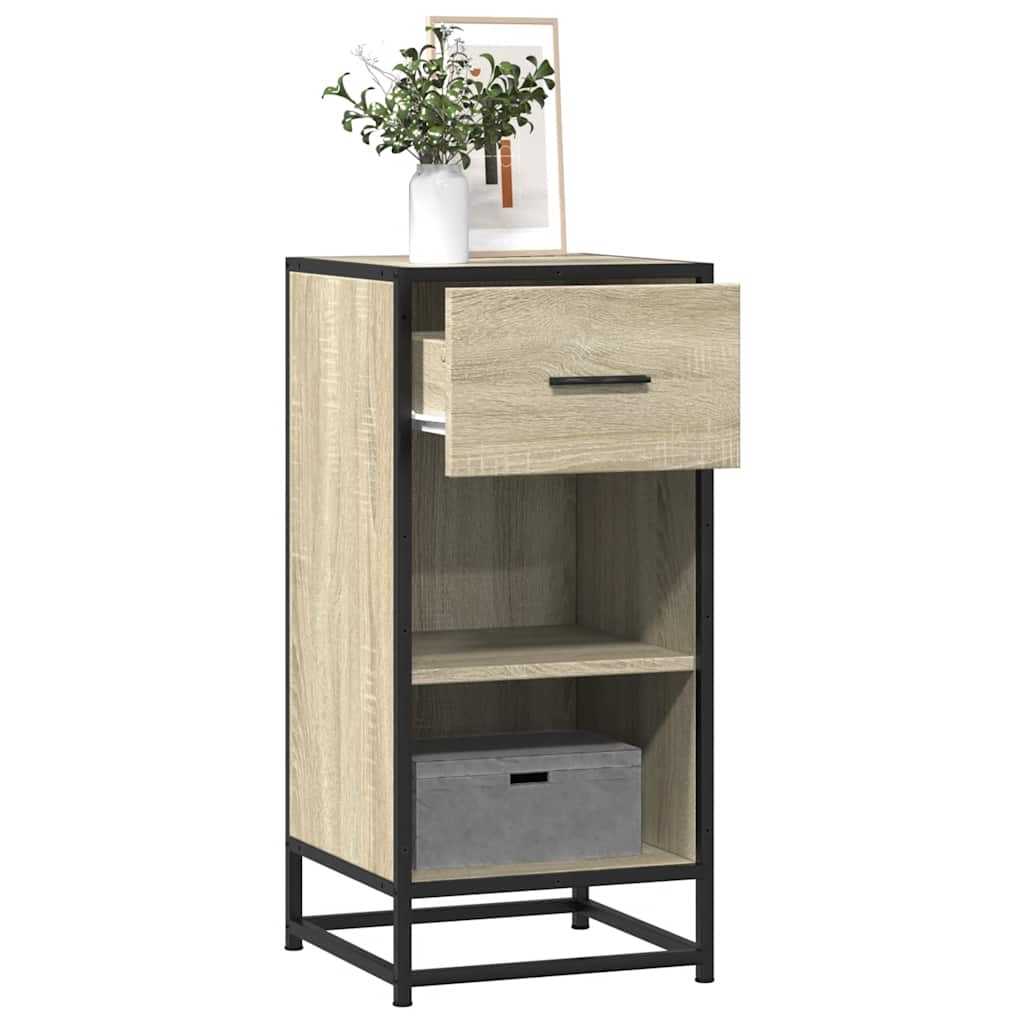 Dressoir 35,5x35x76 cm bewerkt hout en metaal sonoma eikenkleur is nu te koop bij PeponiXL, paradijselijk wonen!