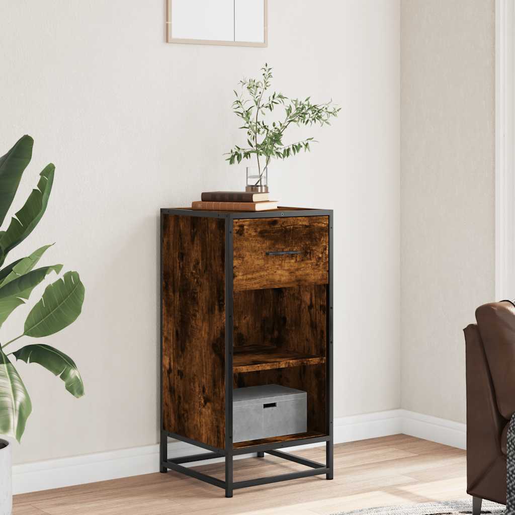 Dressoir 35,5x35x76 cm bewerkt hout en metaal gerookt eiken is nu te koop bij PeponiXL, paradijselijk wonen!