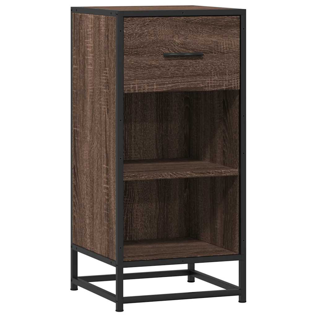 Dressoir 35,5x35x76 cm bewerkt hout en metaal bruin eikenkleur is nu te koop bij PeponiXL, paradijselijk wonen!