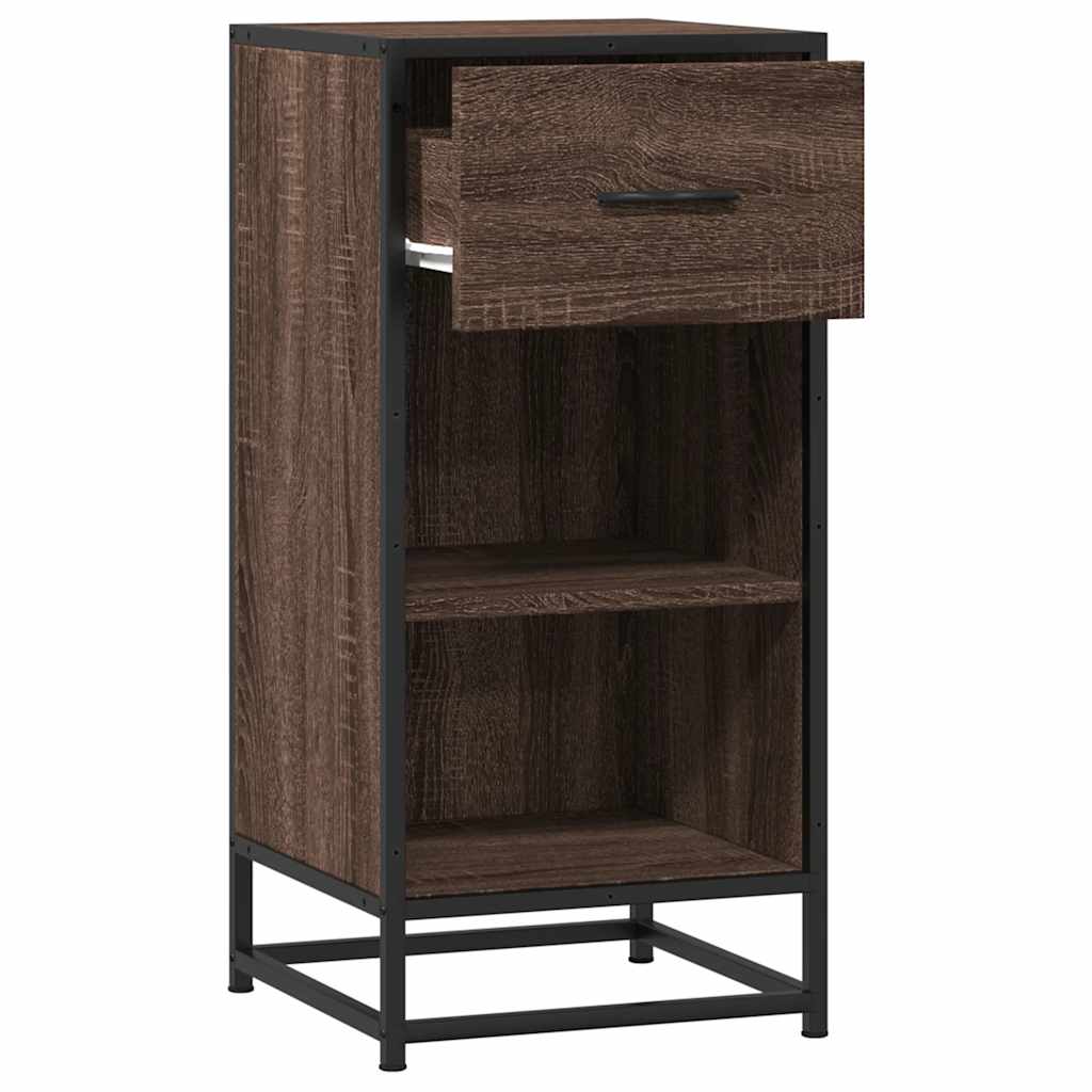 Dressoir 35,5x35x76 cm bewerkt hout en metaal bruin eikenkleur is nu te koop bij PeponiXL, paradijselijk wonen!
