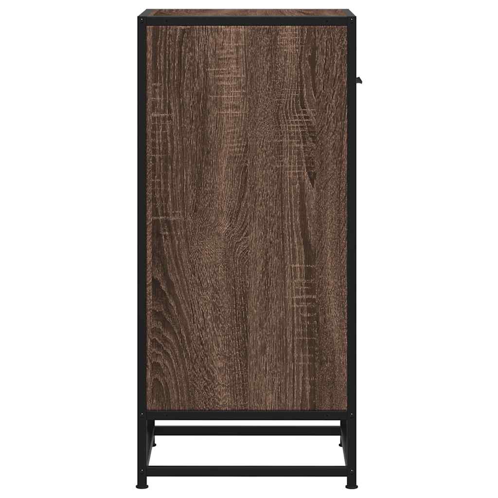 Dressoir 35,5x35x76 cm bewerkt hout en metaal bruin eikenkleur is nu te koop bij PeponiXL, paradijselijk wonen!