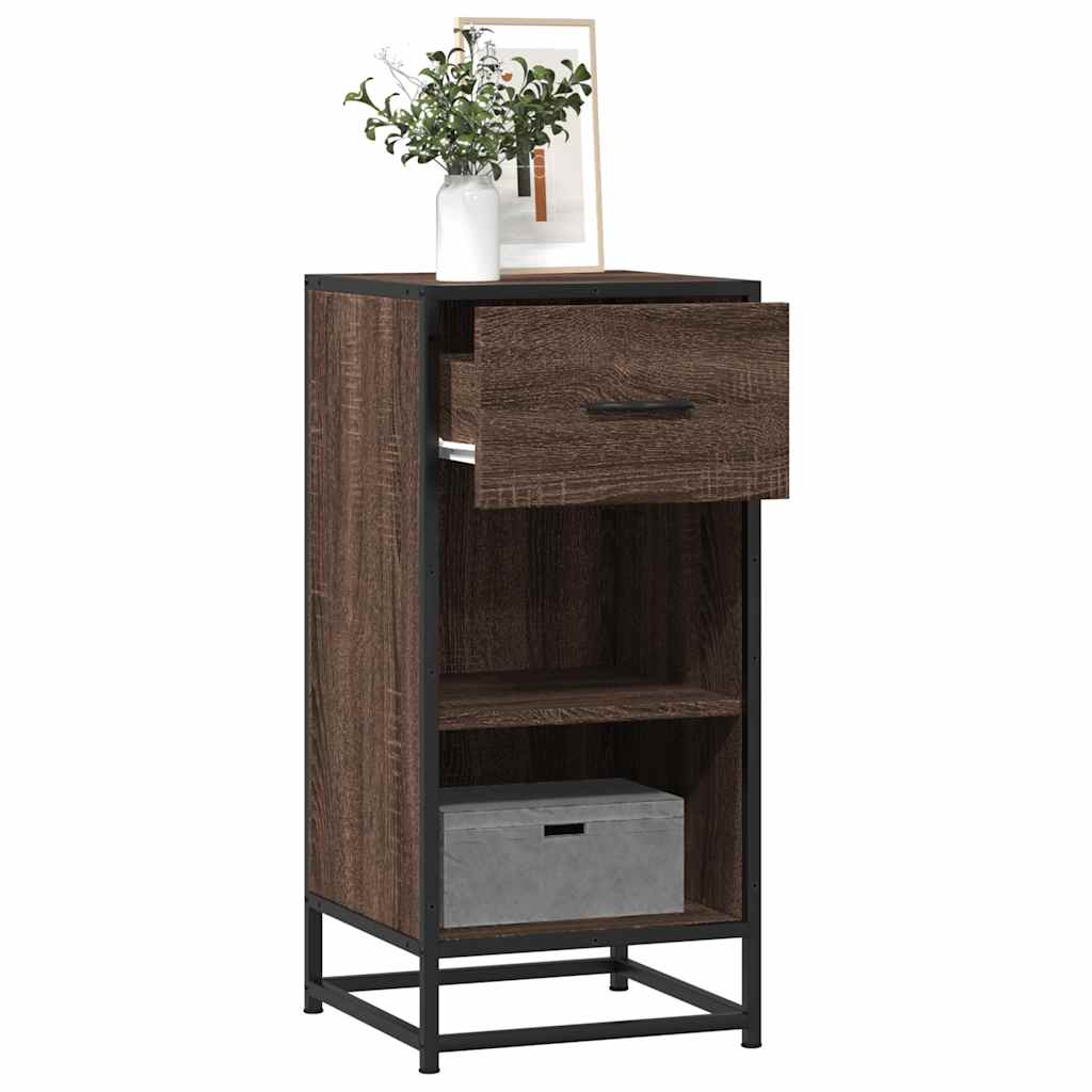 Dressoir 35,5x35x76 cm bewerkt hout en metaal bruin eikenkleur is nu te koop bij PeponiXL, paradijselijk wonen!