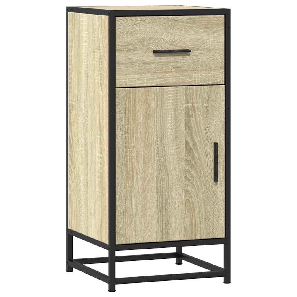 Dressoir 35,5x35x76 cm bewerkt hout en metaal sonoma eikenkleur is nu te koop bij PeponiXL, paradijselijk wonen!
