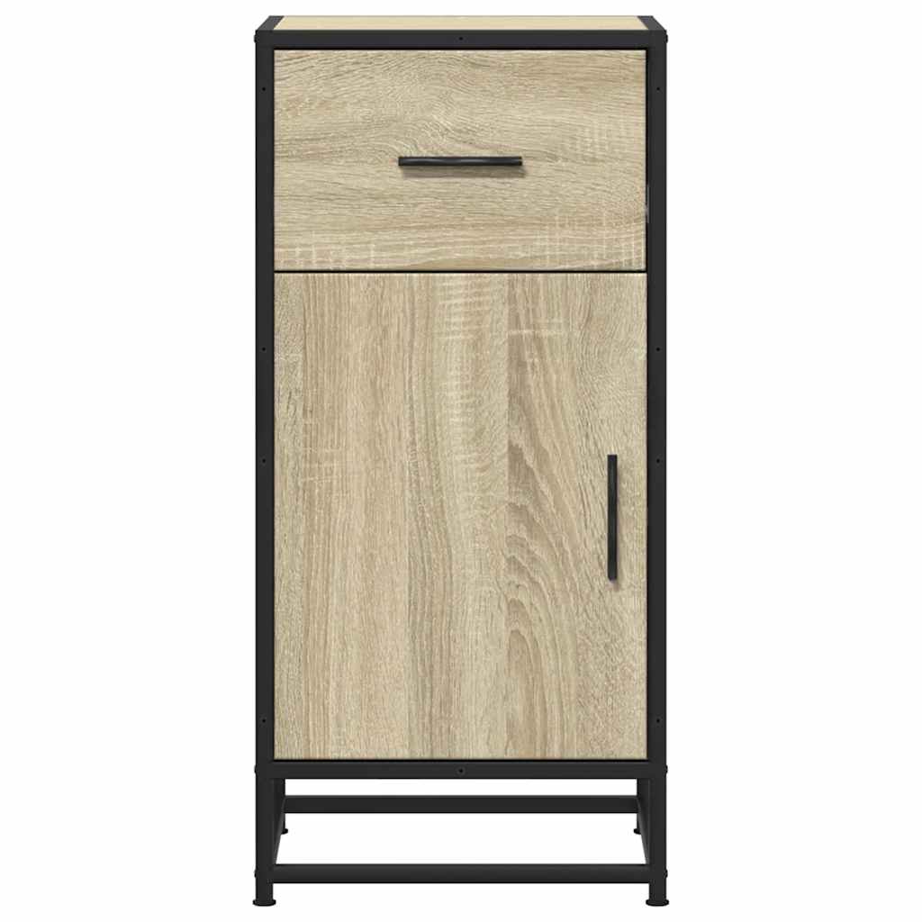 Dressoir 35,5x35x76 cm bewerkt hout en metaal sonoma eikenkleur is nu te koop bij PeponiXL, paradijselijk wonen!