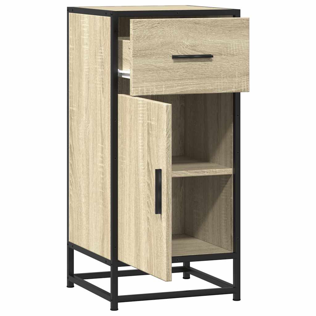 Dressoir 35,5x35x76 cm bewerkt hout en metaal sonoma eikenkleur is nu te koop bij PeponiXL, paradijselijk wonen!