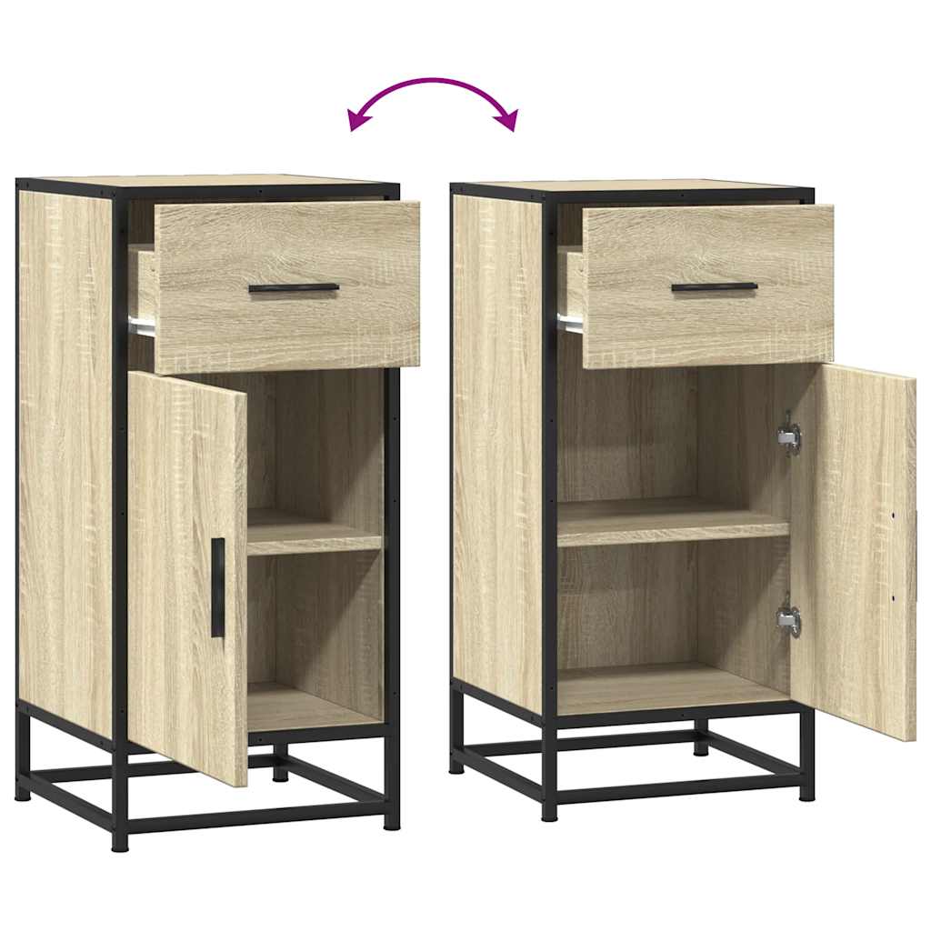 Dressoir 35,5x35x76 cm bewerkt hout en metaal sonoma eikenkleur is nu te koop bij PeponiXL, paradijselijk wonen!