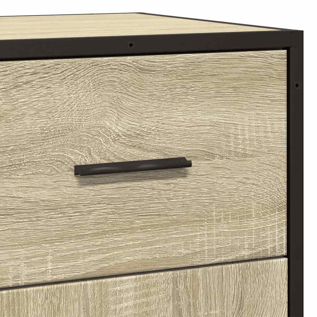 Dressoir 35,5x35x76 cm bewerkt hout en metaal sonoma eikenkleur is nu te koop bij PeponiXL, paradijselijk wonen!