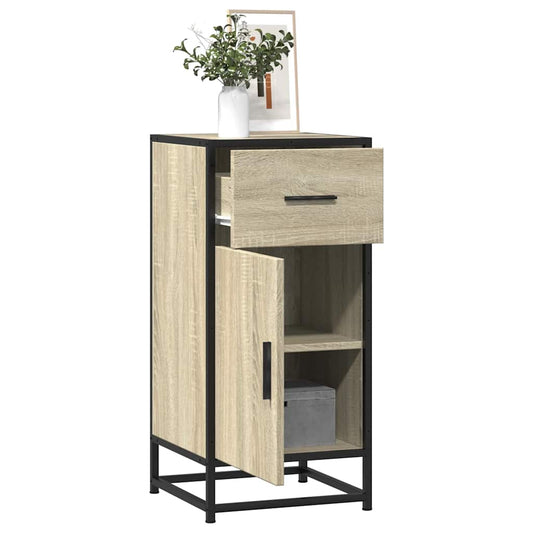 Dressoir 35,5x35x76 cm bewerkt hout en metaal sonoma eikenkleur is nu te koop bij PeponiXL, paradijselijk wonen!