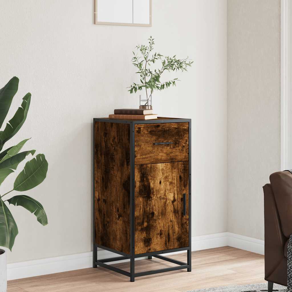 Dressoir 35,5x35x76 cm bewerkt hout en metaal gerookt eiken is nu te koop bij PeponiXL, paradijselijk wonen!