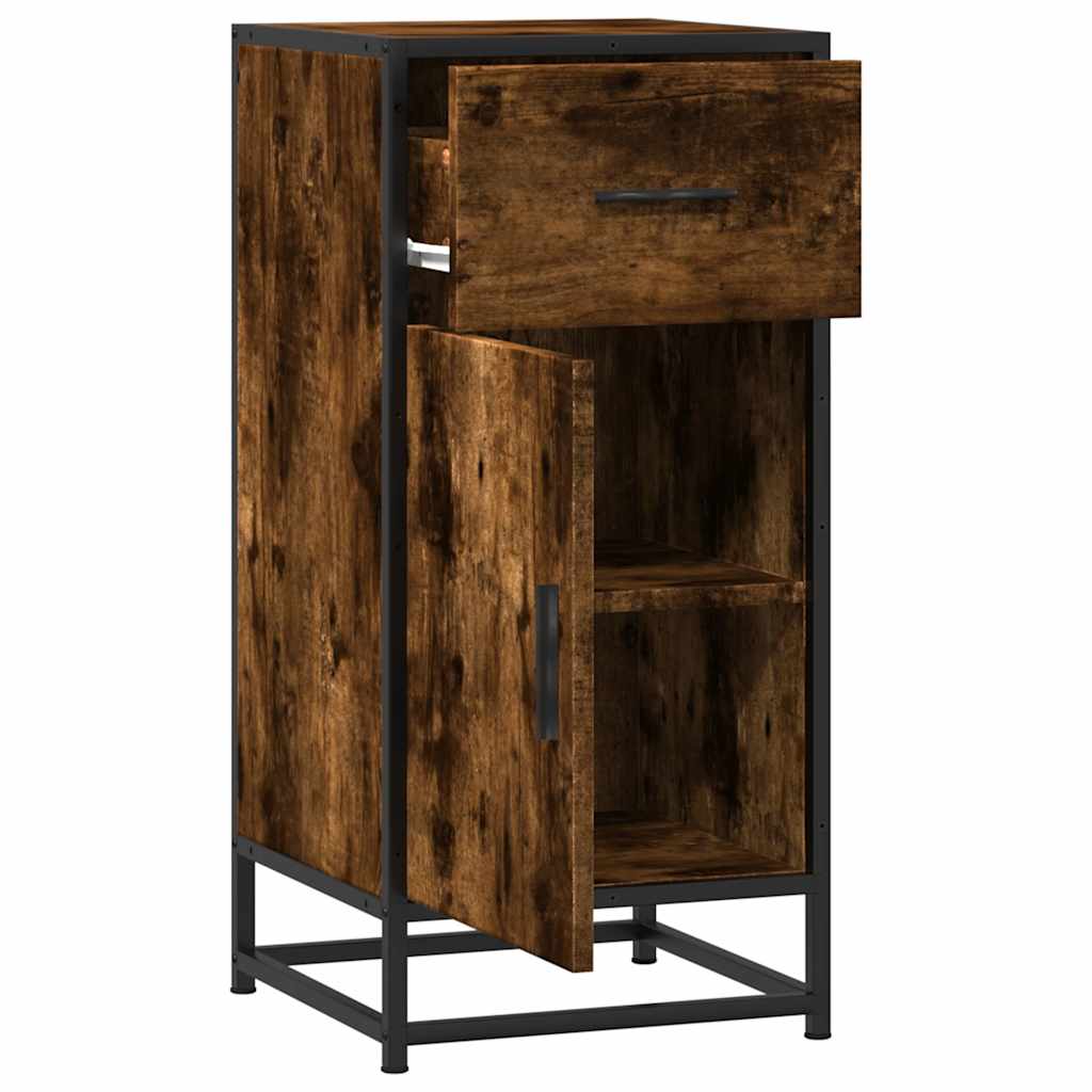 Dressoir 35,5x35x76 cm bewerkt hout en metaal gerookt eiken is nu te koop bij PeponiXL, paradijselijk wonen!