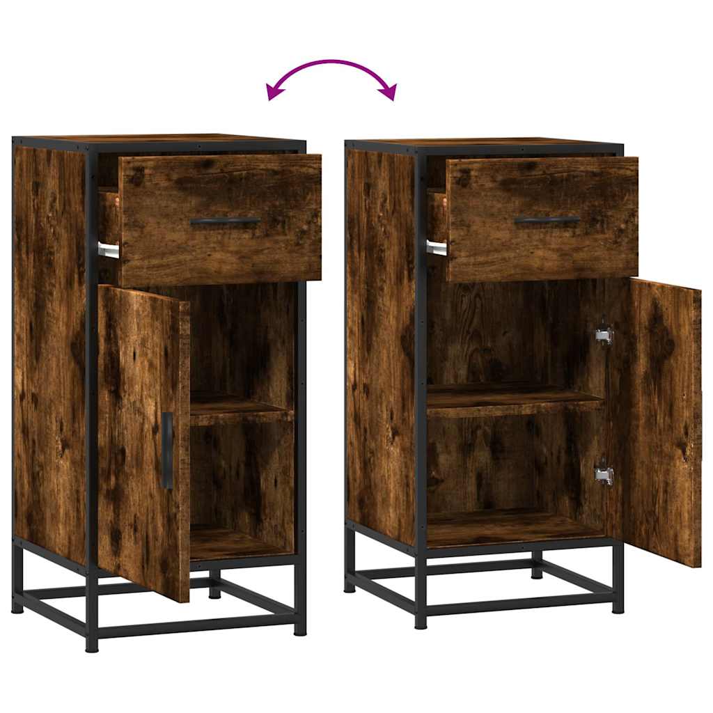 Dressoir 35,5x35x76 cm bewerkt hout en metaal gerookt eiken is nu te koop bij PeponiXL, paradijselijk wonen!