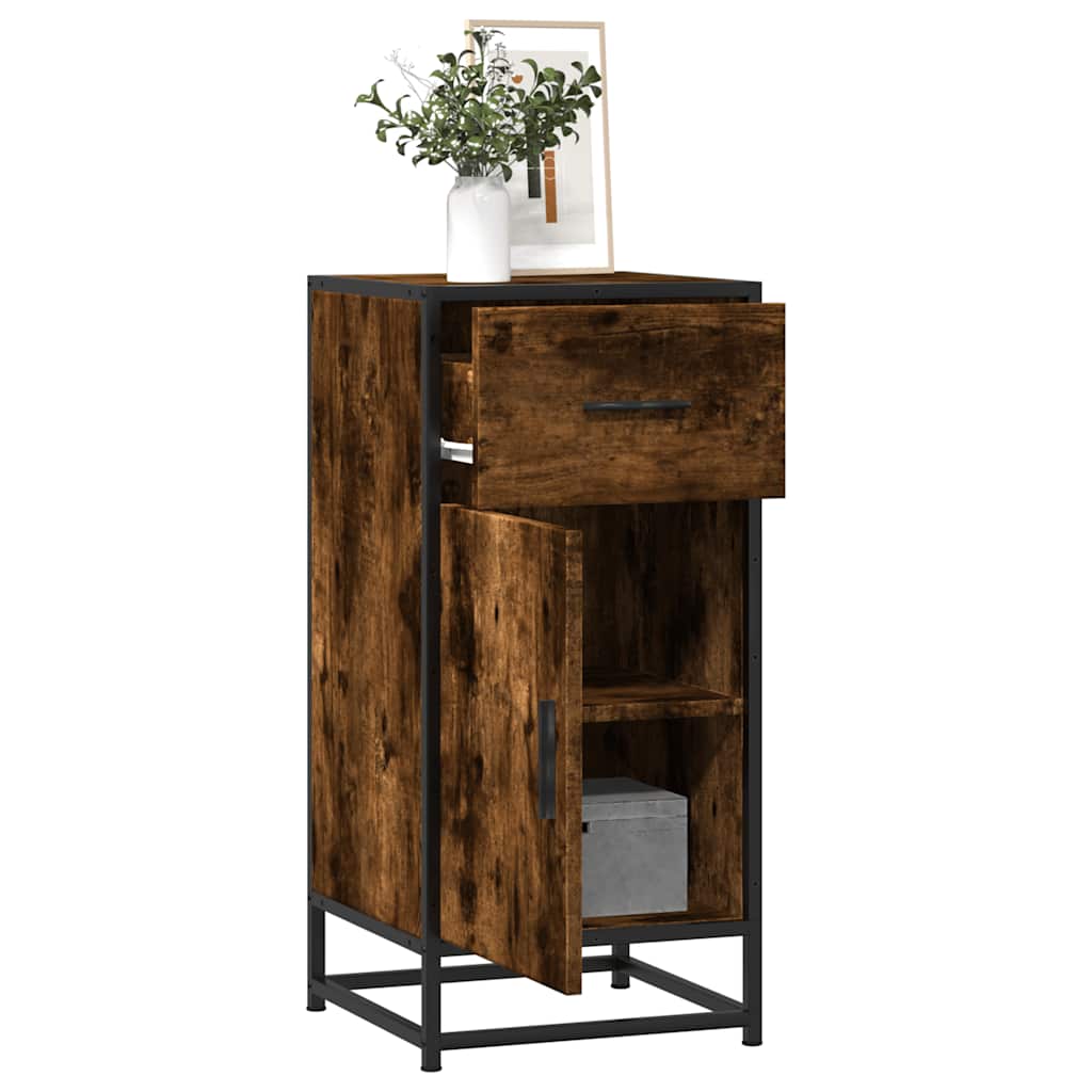 Dressoir 35,5x35x76 cm bewerkt hout en metaal gerookt eiken is nu te koop bij PeponiXL, paradijselijk wonen!