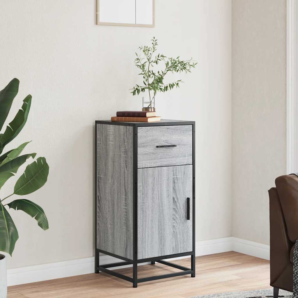 Dressoir 35,5x35x76 cm bewerkt hout en metaal grijs sonoma is nu te koop bij PeponiXL, paradijselijk wonen!