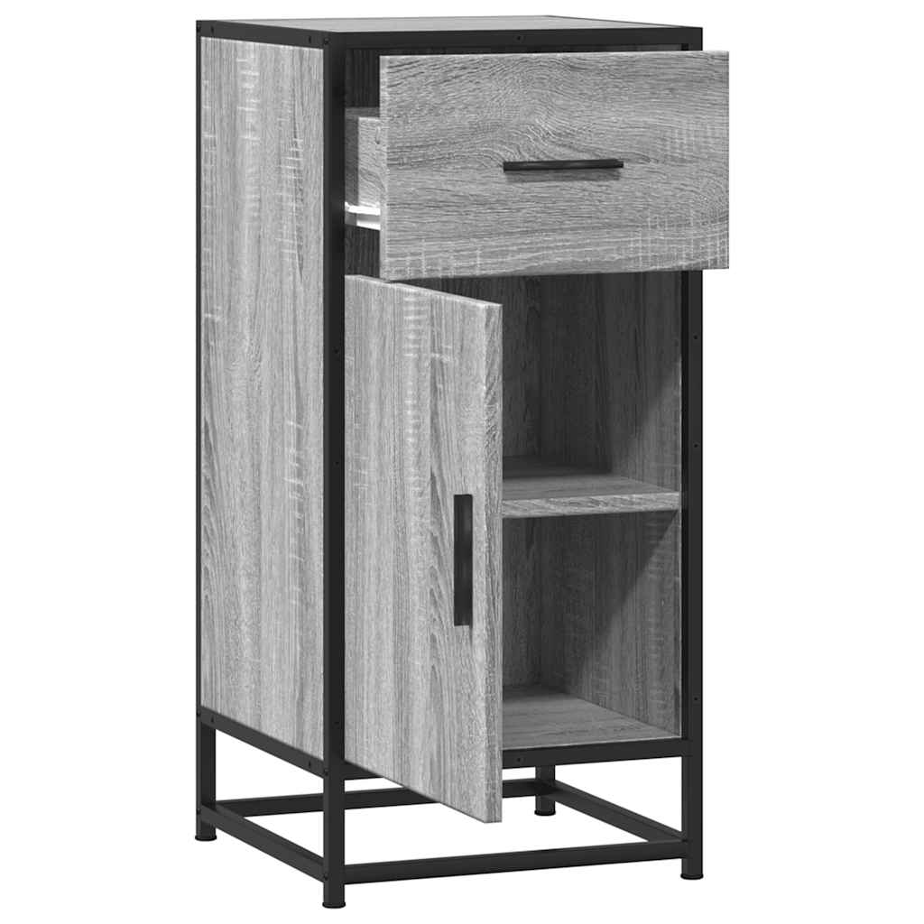 Dressoir 35,5x35x76 cm bewerkt hout en metaal grijs sonoma is nu te koop bij PeponiXL, paradijselijk wonen!