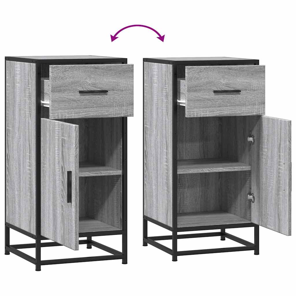 Dressoir 35,5x35x76 cm bewerkt hout en metaal grijs sonoma is nu te koop bij PeponiXL, paradijselijk wonen!