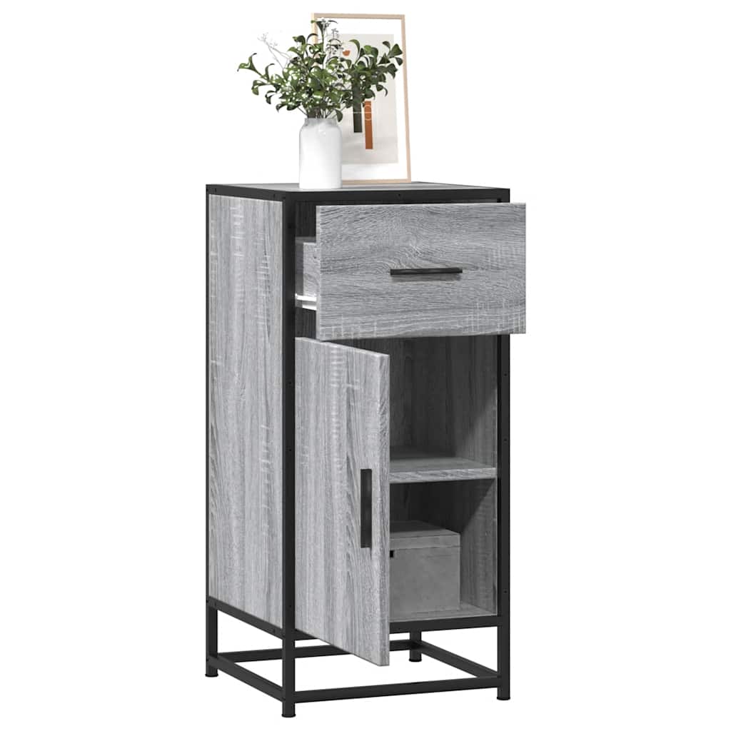 Dressoir 35,5x35x76 cm bewerkt hout en metaal grijs sonoma is nu te koop bij PeponiXL, paradijselijk wonen!