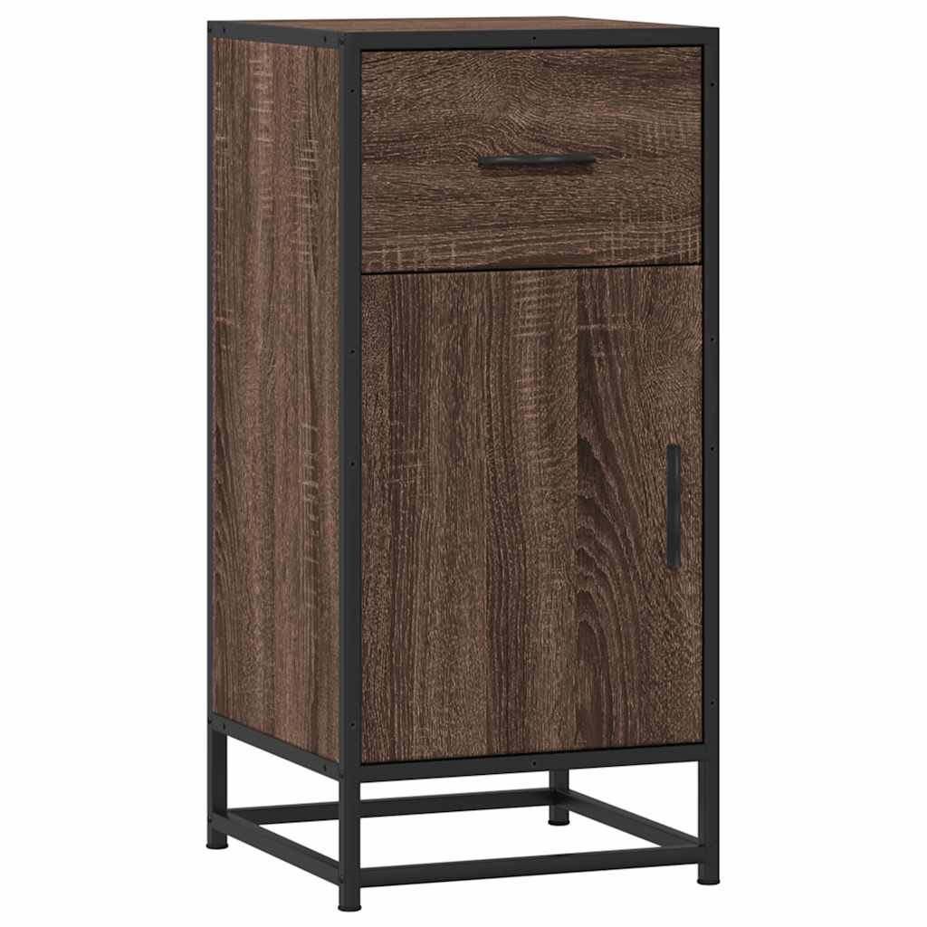 Dressoir 35,5x35x76 cm bewerkt hout en metaal bruin eikenkleur is nu te koop bij PeponiXL, paradijselijk wonen!