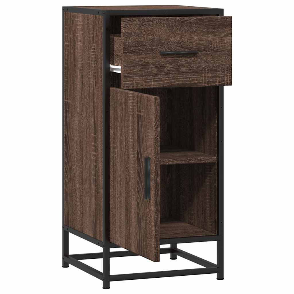 Dressoir 35,5x35x76 cm bewerkt hout en metaal bruin eikenkleur is nu te koop bij PeponiXL, paradijselijk wonen!