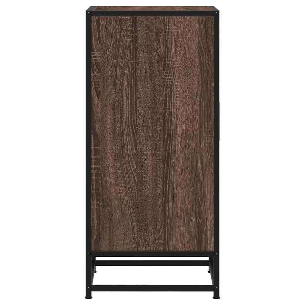 Dressoir 35,5x35x76 cm bewerkt hout en metaal bruin eikenkleur is nu te koop bij PeponiXL, paradijselijk wonen!