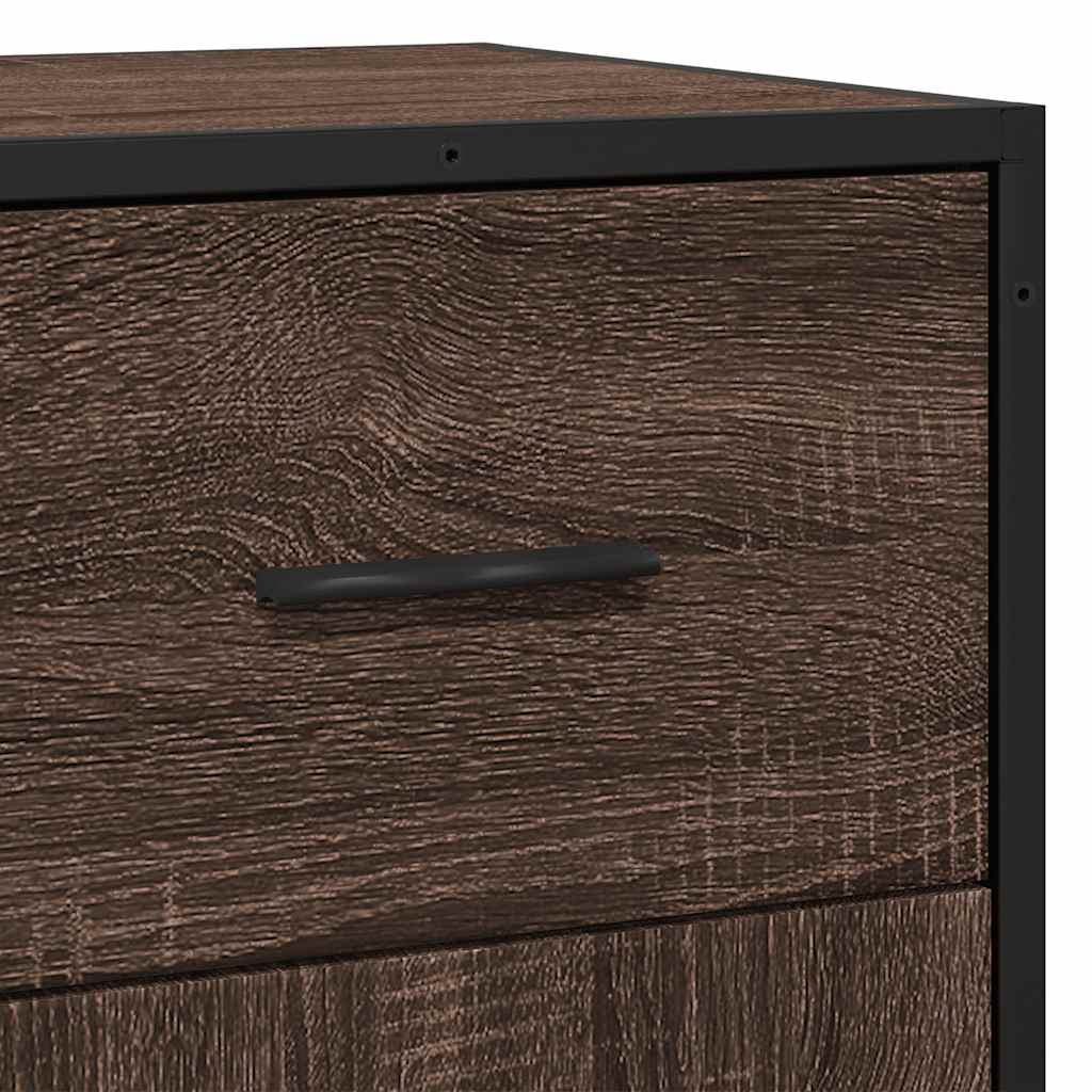 Dressoir 35,5x35x76 cm bewerkt hout en metaal bruin eikenkleur is nu te koop bij PeponiXL, paradijselijk wonen!