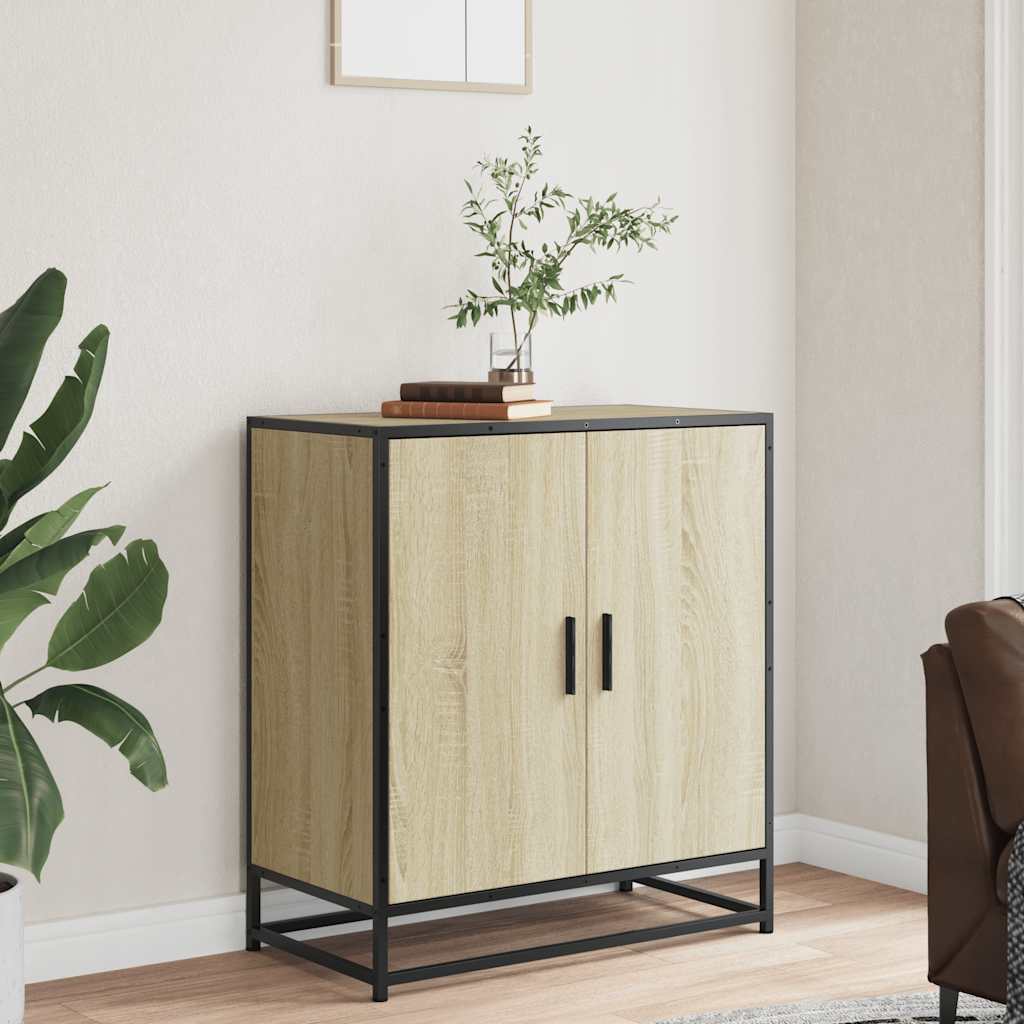 Dressoir 68x35x76 cm bewerkt hout en metaal sonoma eikenkleur is nu te koop bij PeponiXL, paradijselijk wonen!