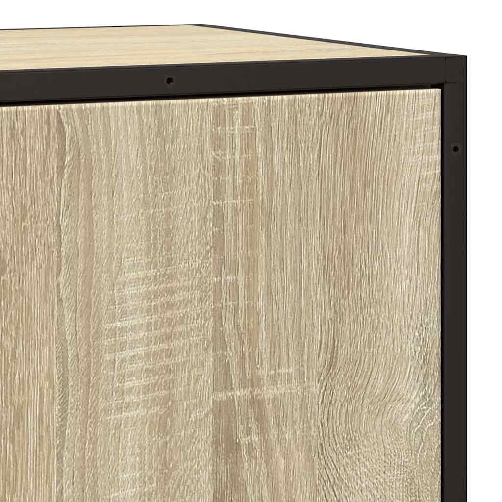 Dressoir 68x35x76 cm bewerkt hout en metaal sonoma eikenkleur is nu te koop bij PeponiXL, paradijselijk wonen!