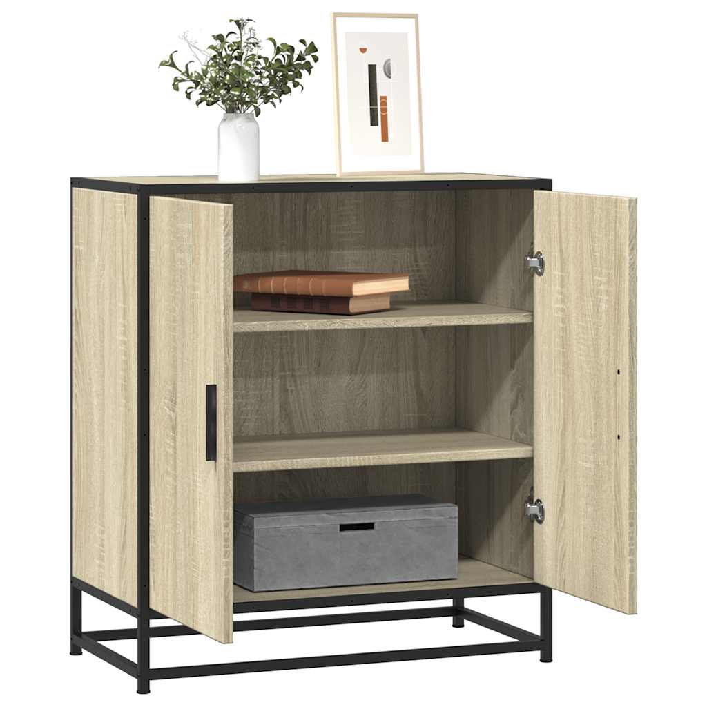 Dressoir 68x35x76 cm bewerkt hout en metaal sonoma eikenkleur is nu te koop bij PeponiXL, paradijselijk wonen!