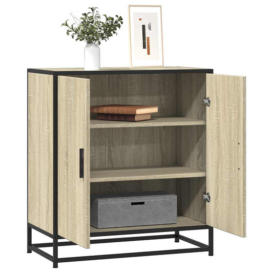 Dressoir 68x35x76 cm bewerkt hout en metaal sonoma eikenkleur is nu te koop bij PeponiXL, paradijselijk wonen!