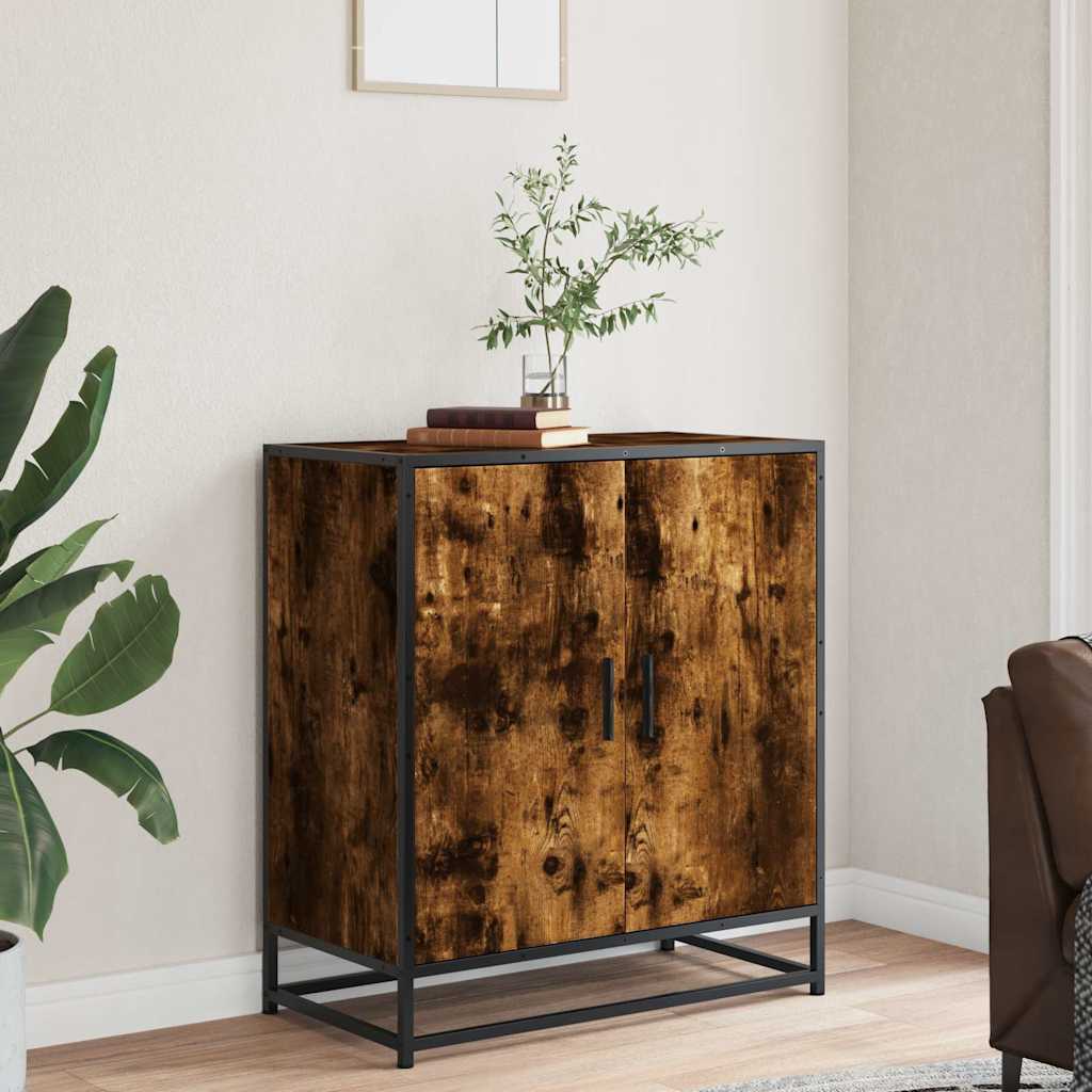 Dressoir 68x35x76 cm bewerkt hout en metaal gerookt eiken is nu te koop bij PeponiXL, paradijselijk wonen!