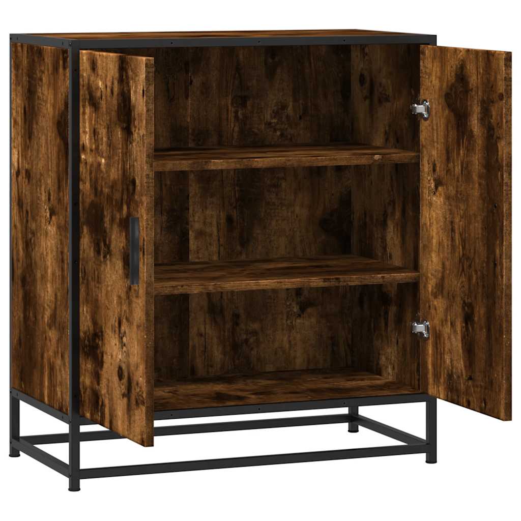 Dressoir 68x35x76 cm bewerkt hout en metaal gerookt eiken is nu te koop bij PeponiXL, paradijselijk wonen!