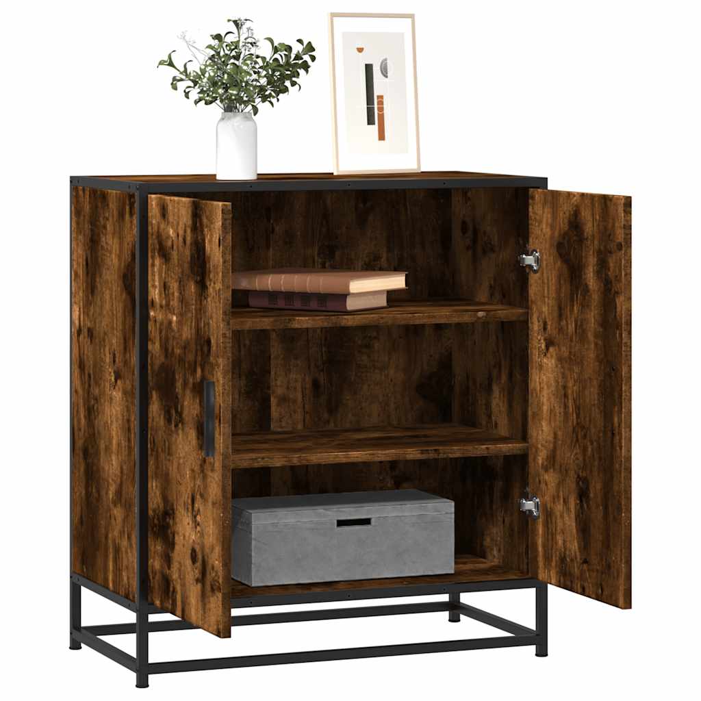 Dressoir 68x35x76 cm bewerkt hout en metaal gerookt eiken is nu te koop bij PeponiXL, paradijselijk wonen!