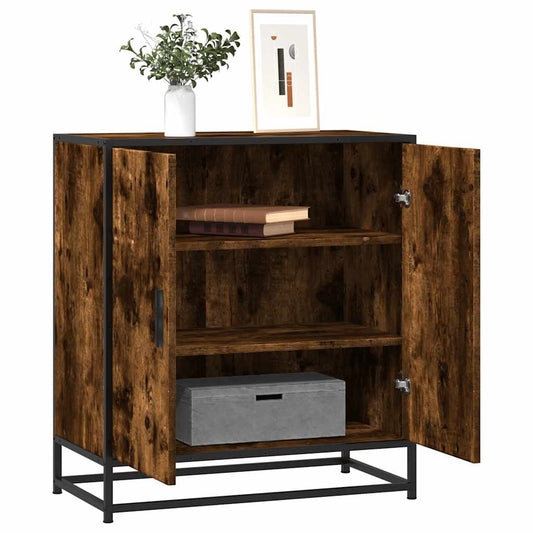 Dressoir 68x35x76 cm bewerkt hout en metaal gerookt eiken is nu te koop bij PeponiXL, paradijselijk wonen!