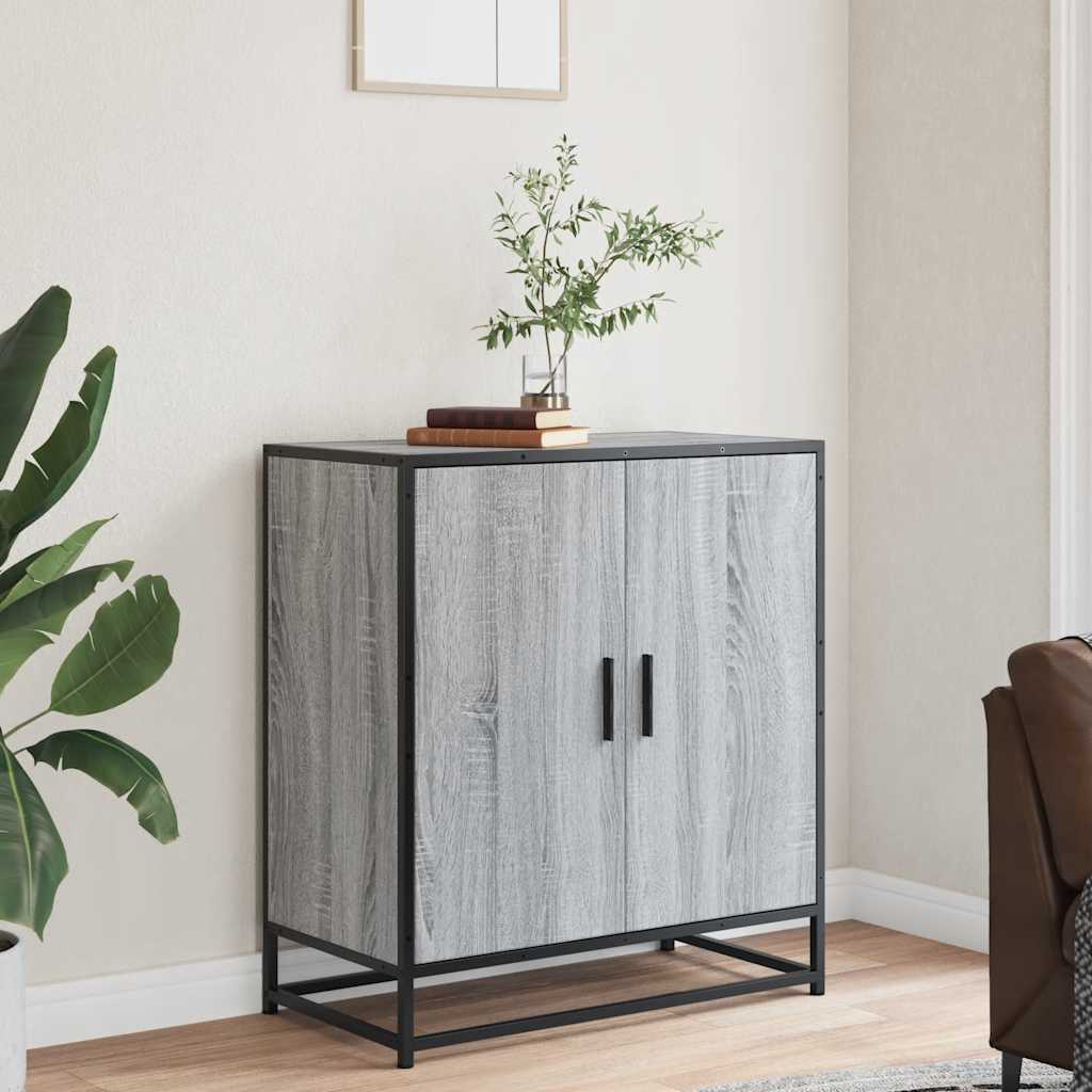 Dressoir 68x35x76 cm bewerkt hout en metaal grijs sonoma is nu te koop bij PeponiXL, paradijselijk wonen!