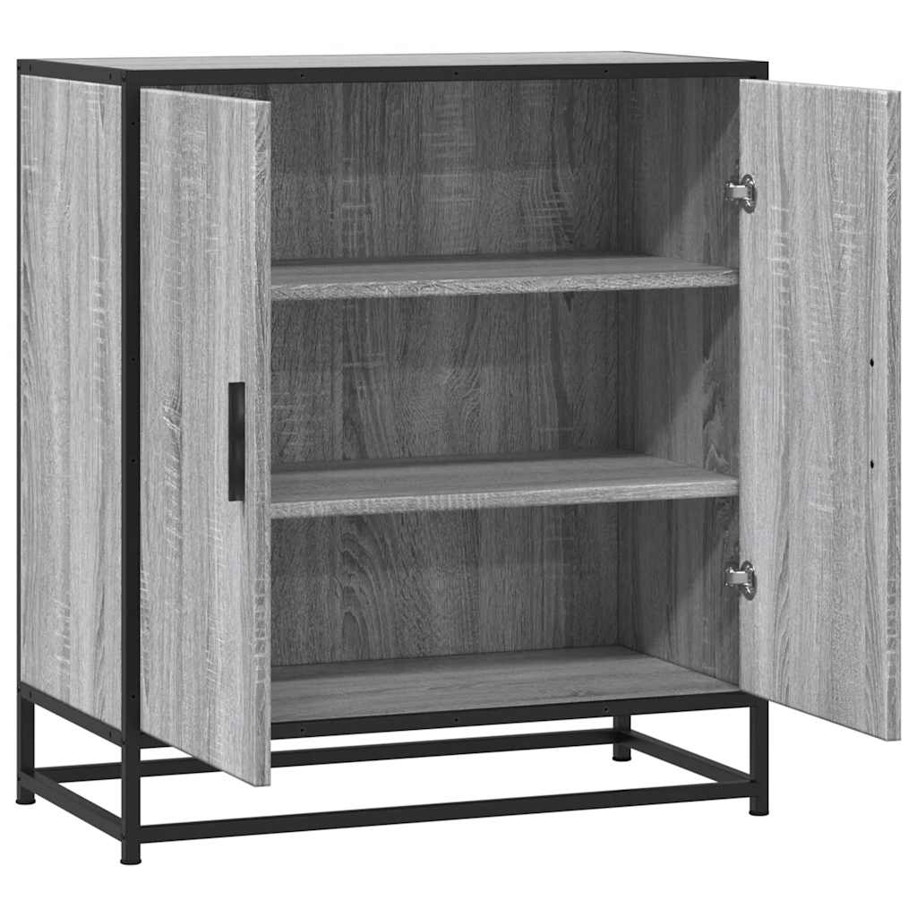Dressoir 68x35x76 cm bewerkt hout en metaal grijs sonoma is nu te koop bij PeponiXL, paradijselijk wonen!