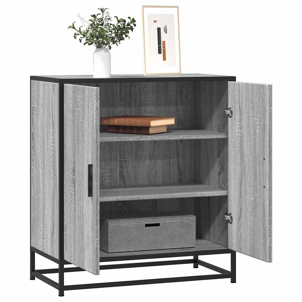 Dressoir 68x35x76 cm bewerkt hout en metaal grijs sonoma is nu te koop bij PeponiXL, paradijselijk wonen!