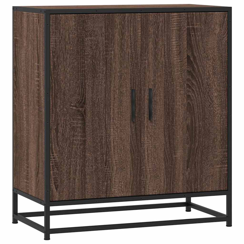 Dressoir 68x35x76 cm bewerkt hout en metaal bruin eikenkleur is nu te koop bij PeponiXL, paradijselijk wonen!