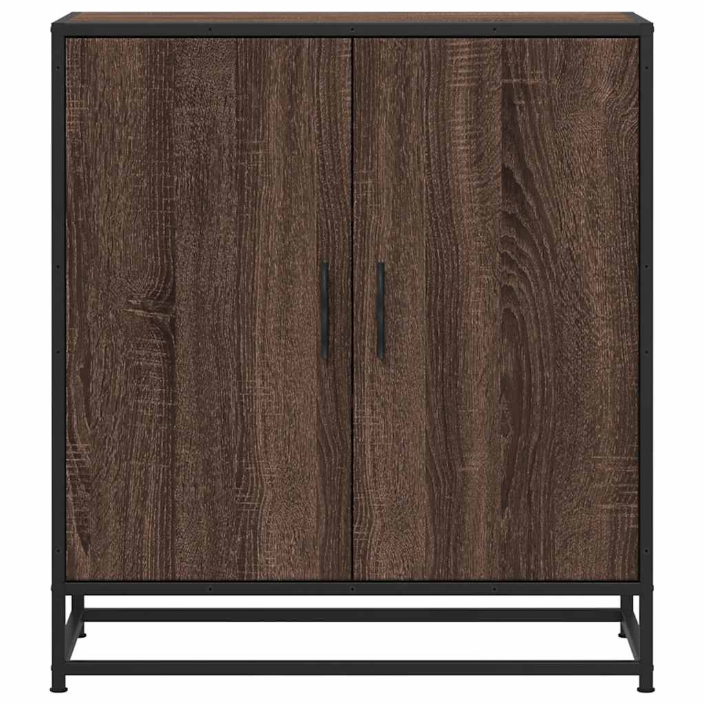 Dressoir 68x35x76 cm bewerkt hout en metaal bruin eikenkleur is nu te koop bij PeponiXL, paradijselijk wonen!