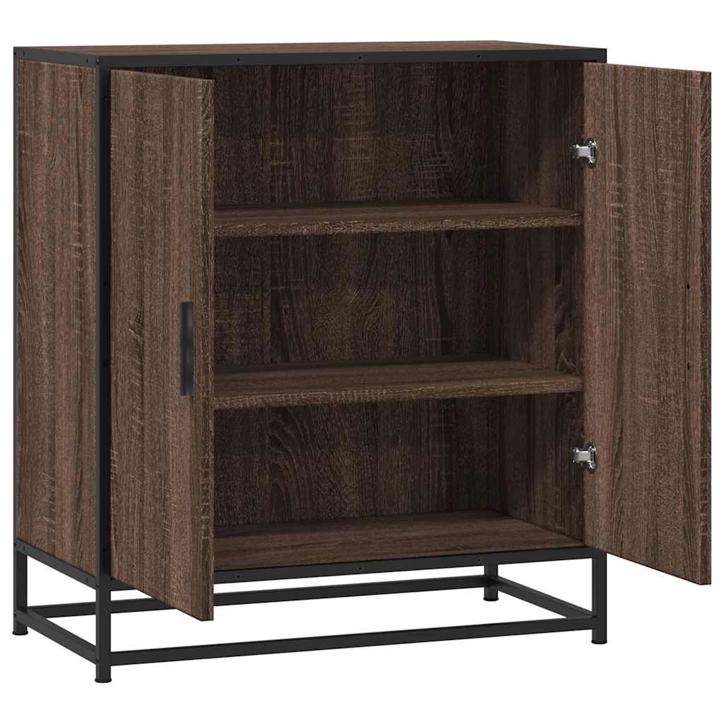 Dressoir 68x35x76 cm bewerkt hout en metaal bruin eikenkleur is nu te koop bij PeponiXL, paradijselijk wonen!