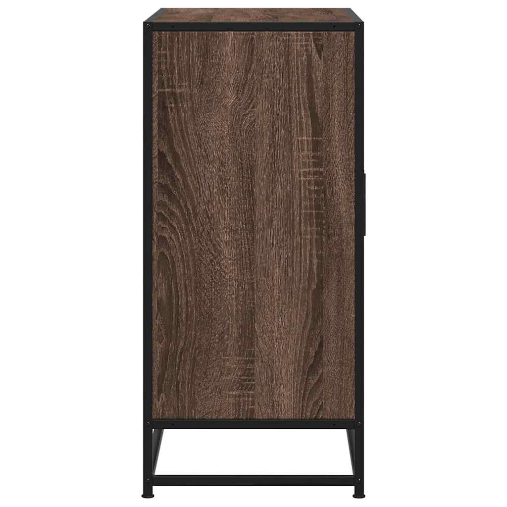 Dressoir 68x35x76 cm bewerkt hout en metaal bruin eikenkleur is nu te koop bij PeponiXL, paradijselijk wonen!
