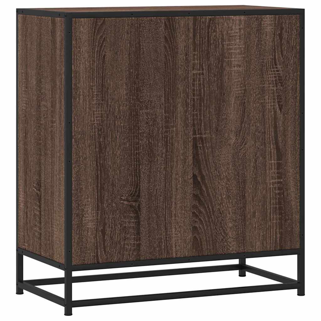 Dressoir 68x35x76 cm bewerkt hout en metaal bruin eikenkleur is nu te koop bij PeponiXL, paradijselijk wonen!