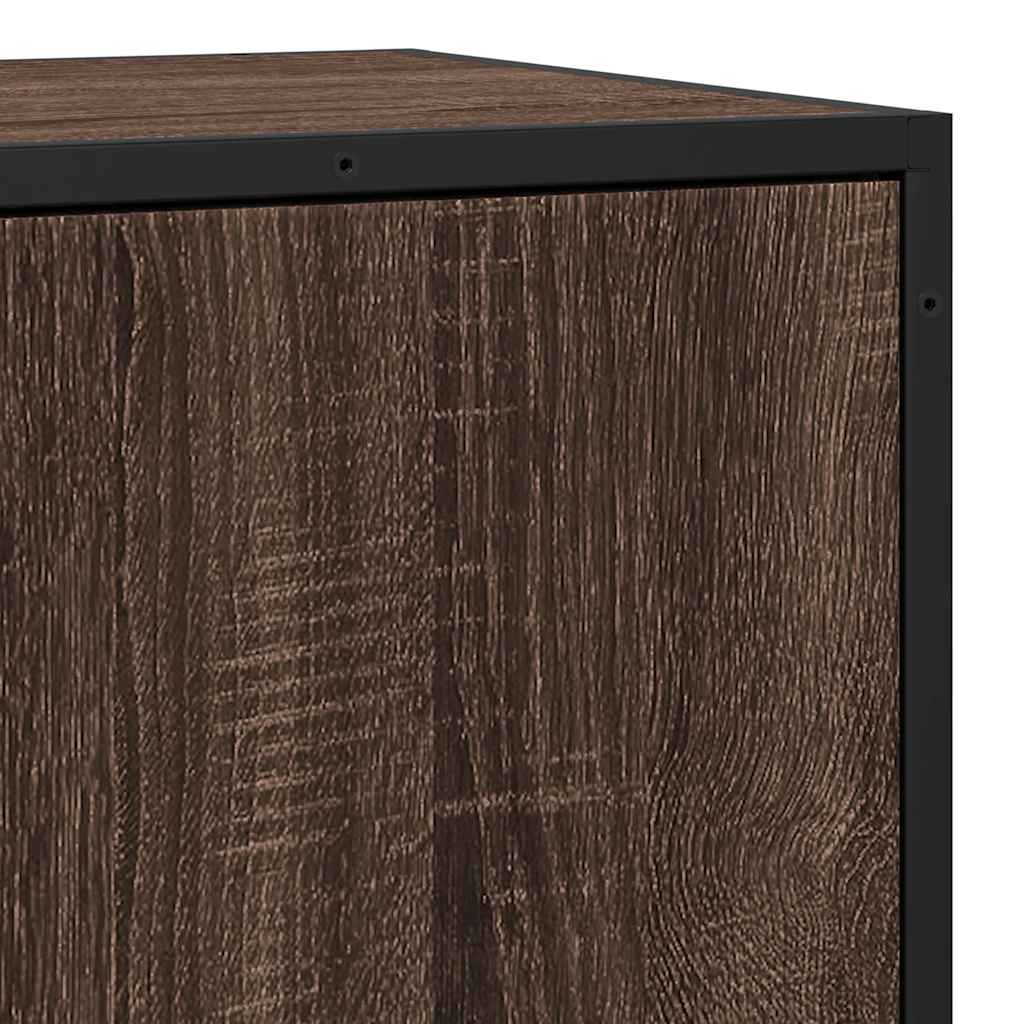 Dressoir 68x35x76 cm bewerkt hout en metaal bruin eikenkleur is nu te koop bij PeponiXL, paradijselijk wonen!