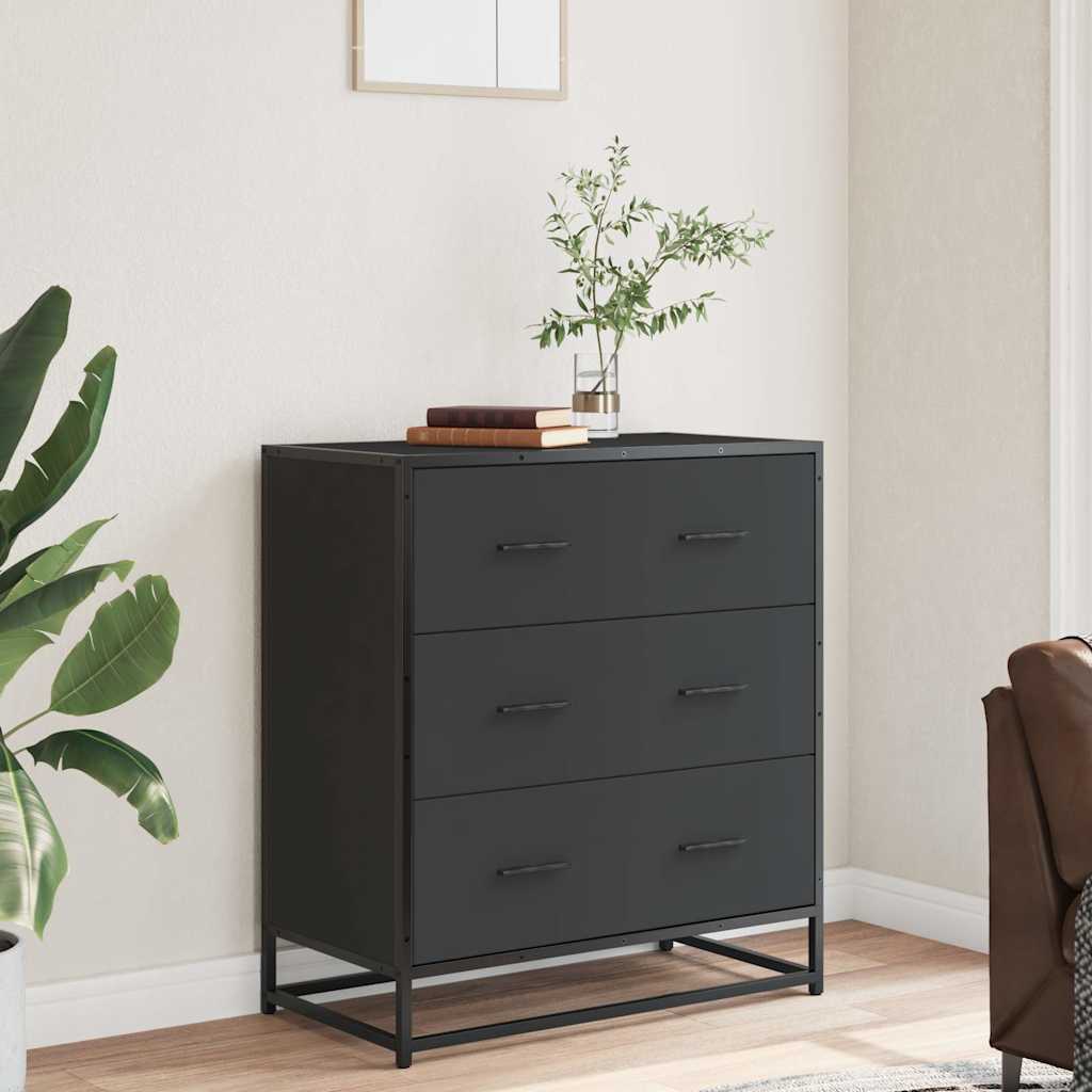 Dressoir 68x35x76 cm bewerkt hout en metaal zwart is nu te koop bij PeponiXL, paradijselijk wonen!
