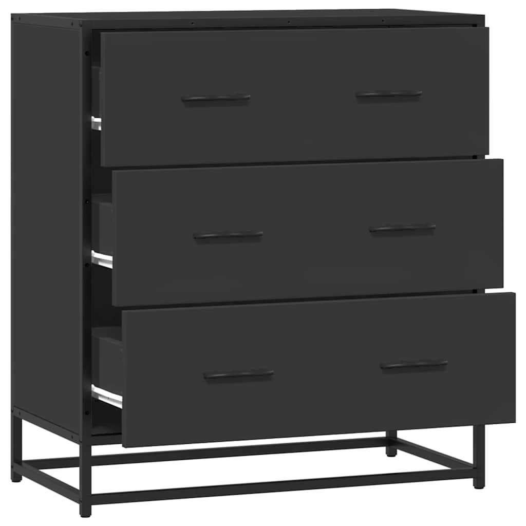 Dressoir 68x35x76 cm bewerkt hout en metaal zwart is nu te koop bij PeponiXL, paradijselijk wonen!