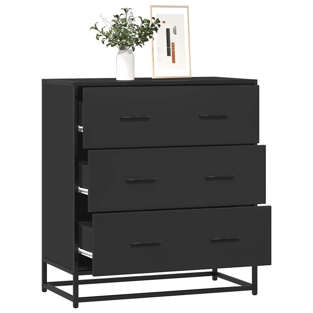 Dressoir 68x35x76 cm bewerkt hout en metaal zwart is nu te koop bij PeponiXL, paradijselijk wonen!