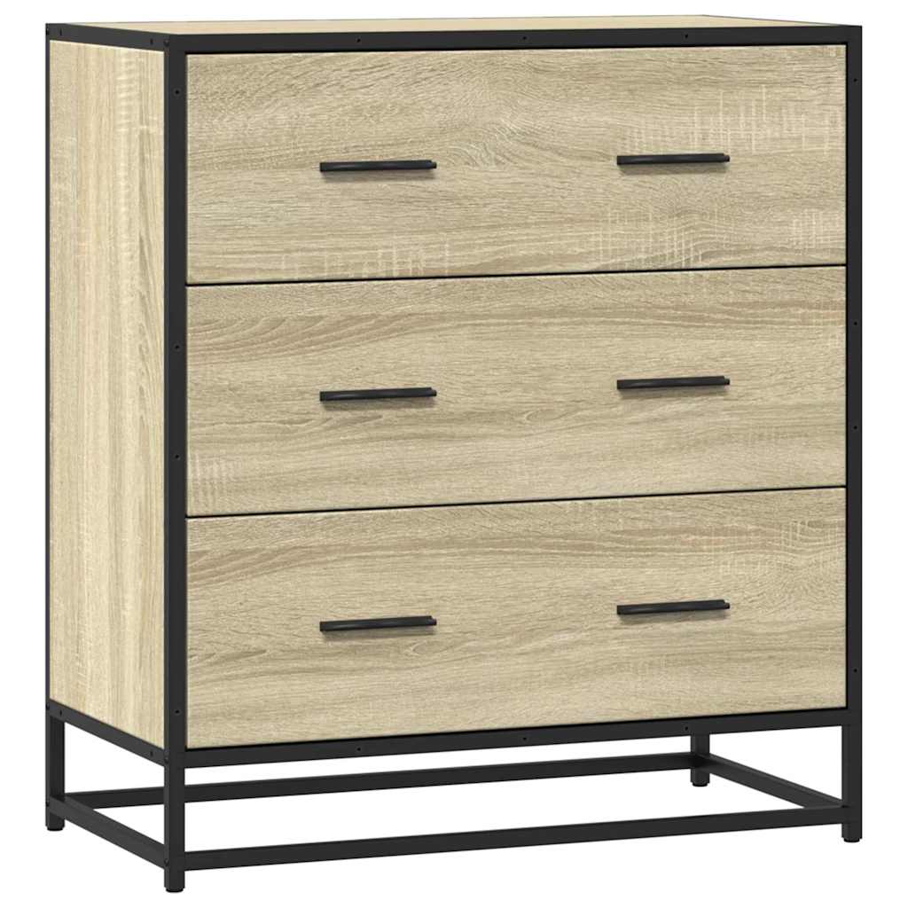 Dressoir 68x35x76 cm bewerkt hout en metaal sonoma eikenkleur is nu te koop bij PeponiXL, paradijselijk wonen!