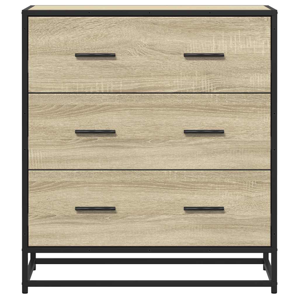 Dressoir 68x35x76 cm bewerkt hout en metaal sonoma eikenkleur is nu te koop bij PeponiXL, paradijselijk wonen!
