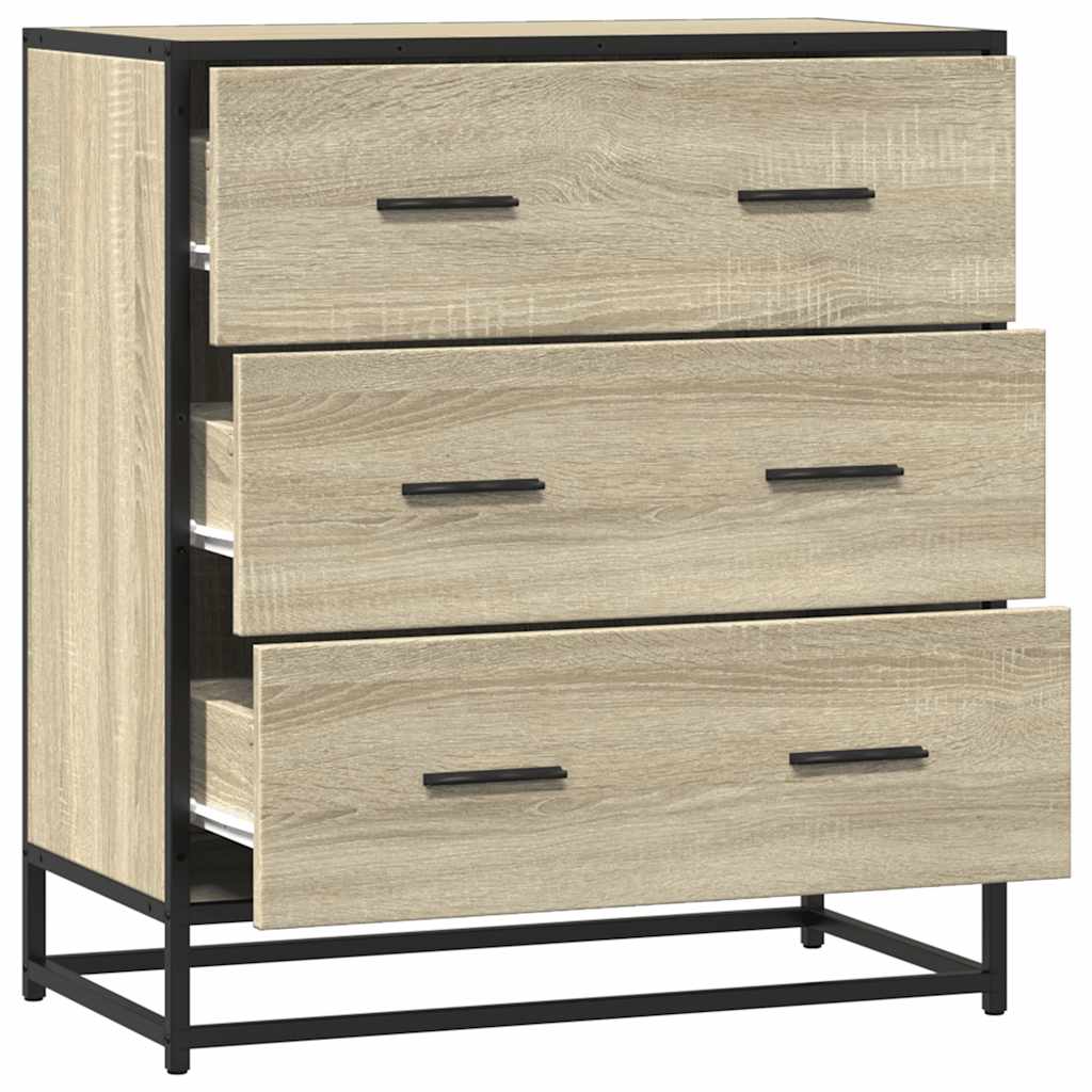 Dressoir 68x35x76 cm bewerkt hout en metaal sonoma eikenkleur is nu te koop bij PeponiXL, paradijselijk wonen!
