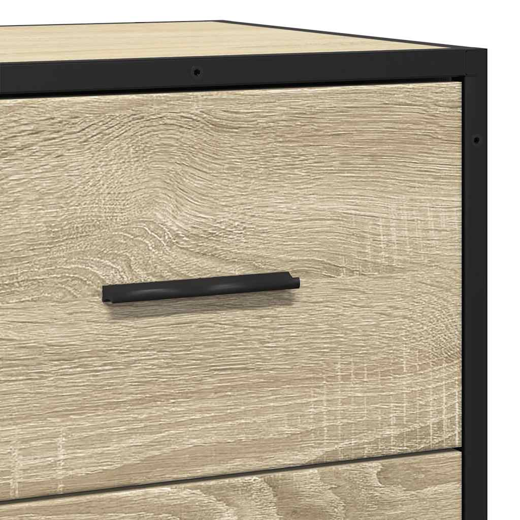 Dressoir 68x35x76 cm bewerkt hout en metaal sonoma eikenkleur is nu te koop bij PeponiXL, paradijselijk wonen!