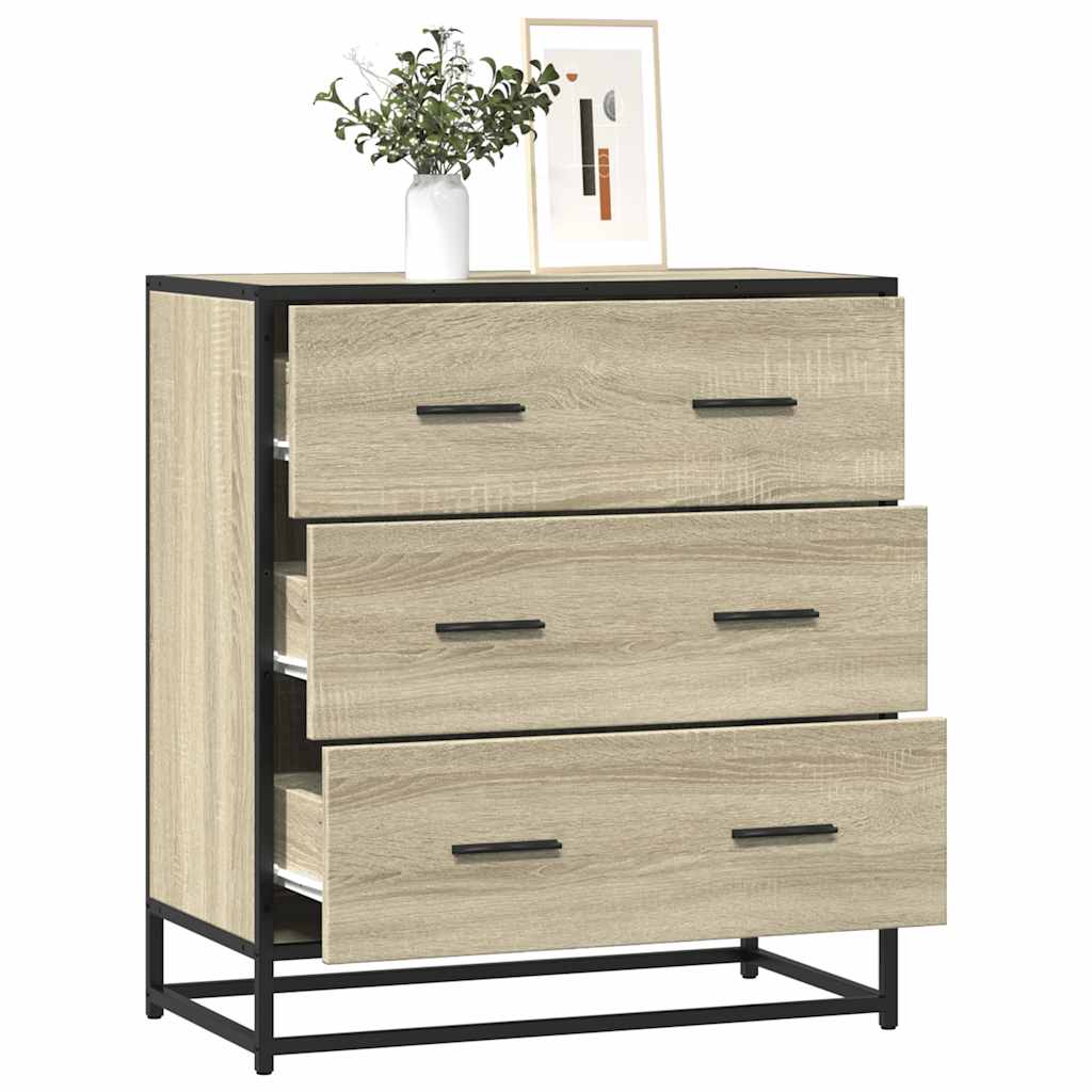 Dressoir 68x35x76 cm bewerkt hout en metaal sonoma eikenkleur is nu te koop bij PeponiXL, paradijselijk wonen!