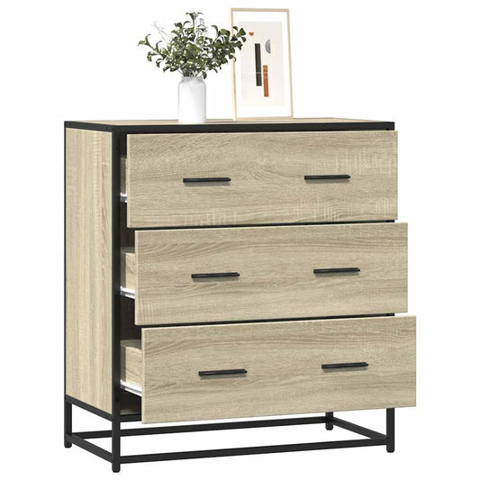 Dressoir 68x35x76 cm bewerkt hout en metaal sonoma eikenkleur is nu te koop bij PeponiXL, paradijselijk wonen!